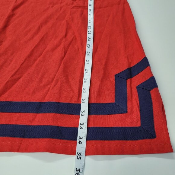 Sail to Sable Tunic Dress Womens Large‎ Red Blue Sleeveless Linen Blend Nautical - Picture 11 of 12